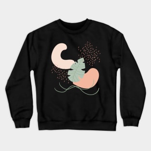 Abstract shapes lines and leaf digital design illustration Crewneck Sweatshirt